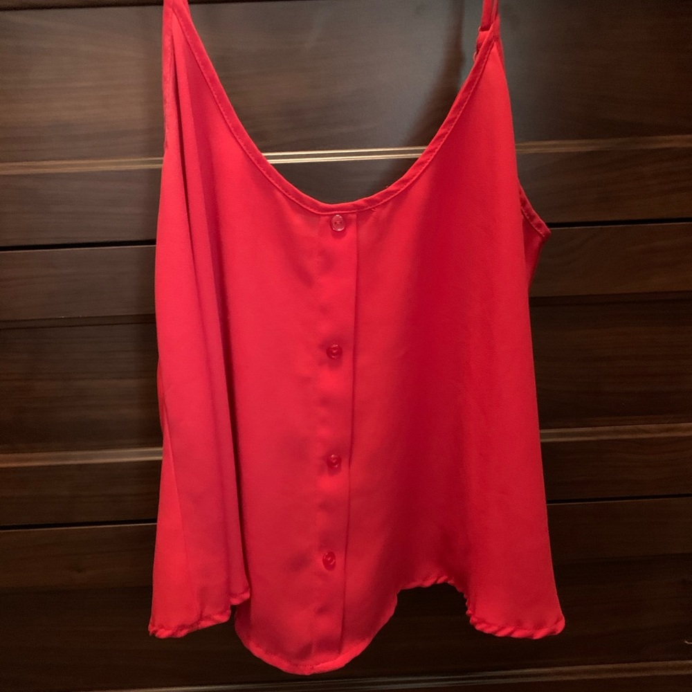 Red chiffon tank top!